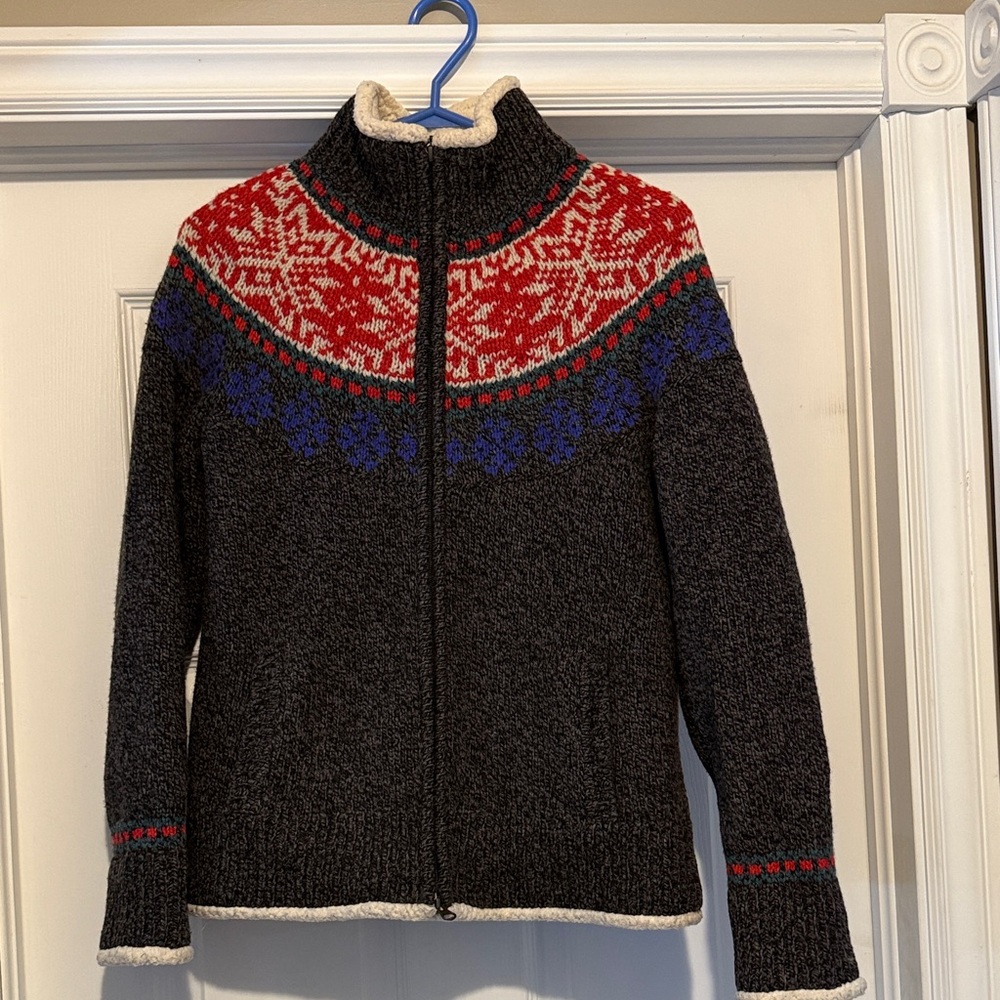 LL BEAN Zip up  heavy sweater size xs